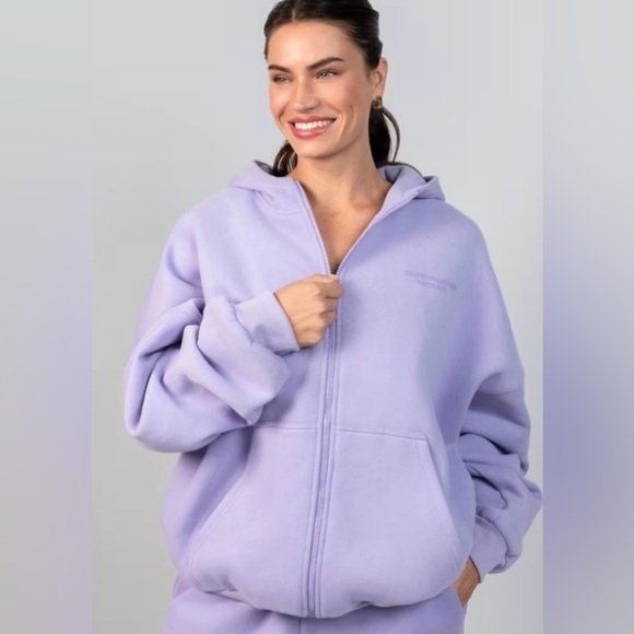 Comfort Lavender Oversized Zip-Up Hoodie | Unisex NWT | Cozy Streetwear - Picture 8 of 8